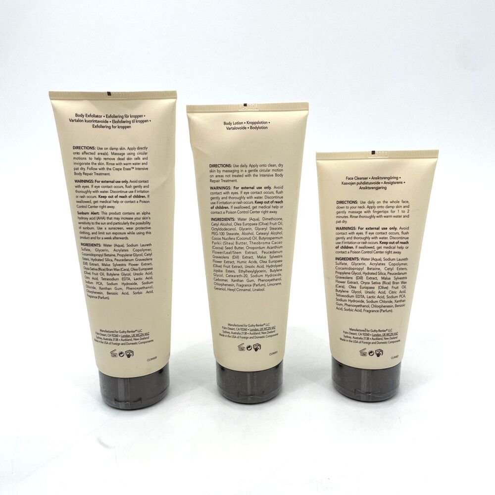 Crepe Erase Set TRUFIRM COMPLEX Facial Scrub 6oz Body Polish 8oz Body Lotion 7.5 - Picture 2 of 6